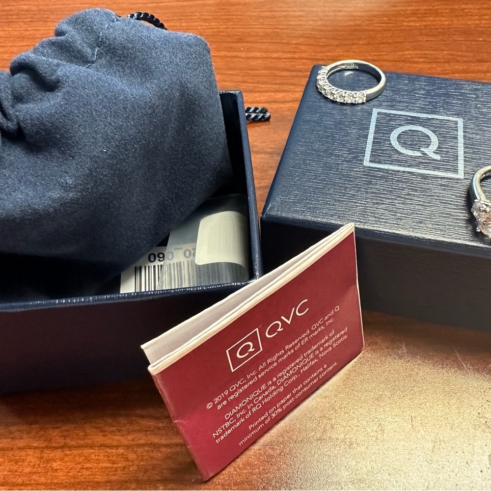 Diamonique wedding ring set